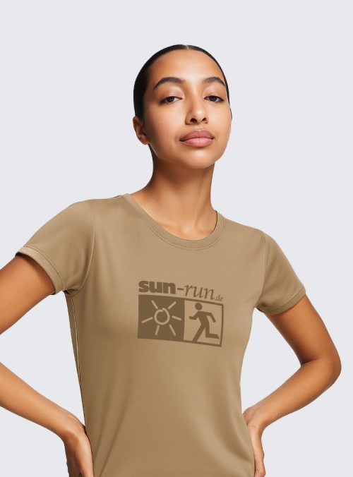 Sun-Run Sport Shirt (Damen) - Dark Sand // Helles Khaki Print