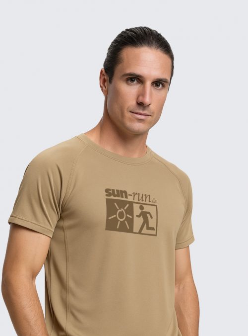 Sun-Run Sport Shirt - Dark Sand (Herren) // Helles Khaki Print