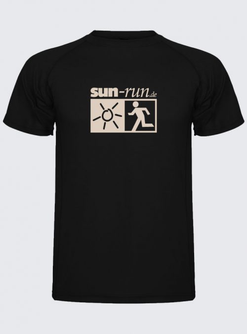 Sun-Run Sport Shirt - Schwarz (Herren) // Beige Print